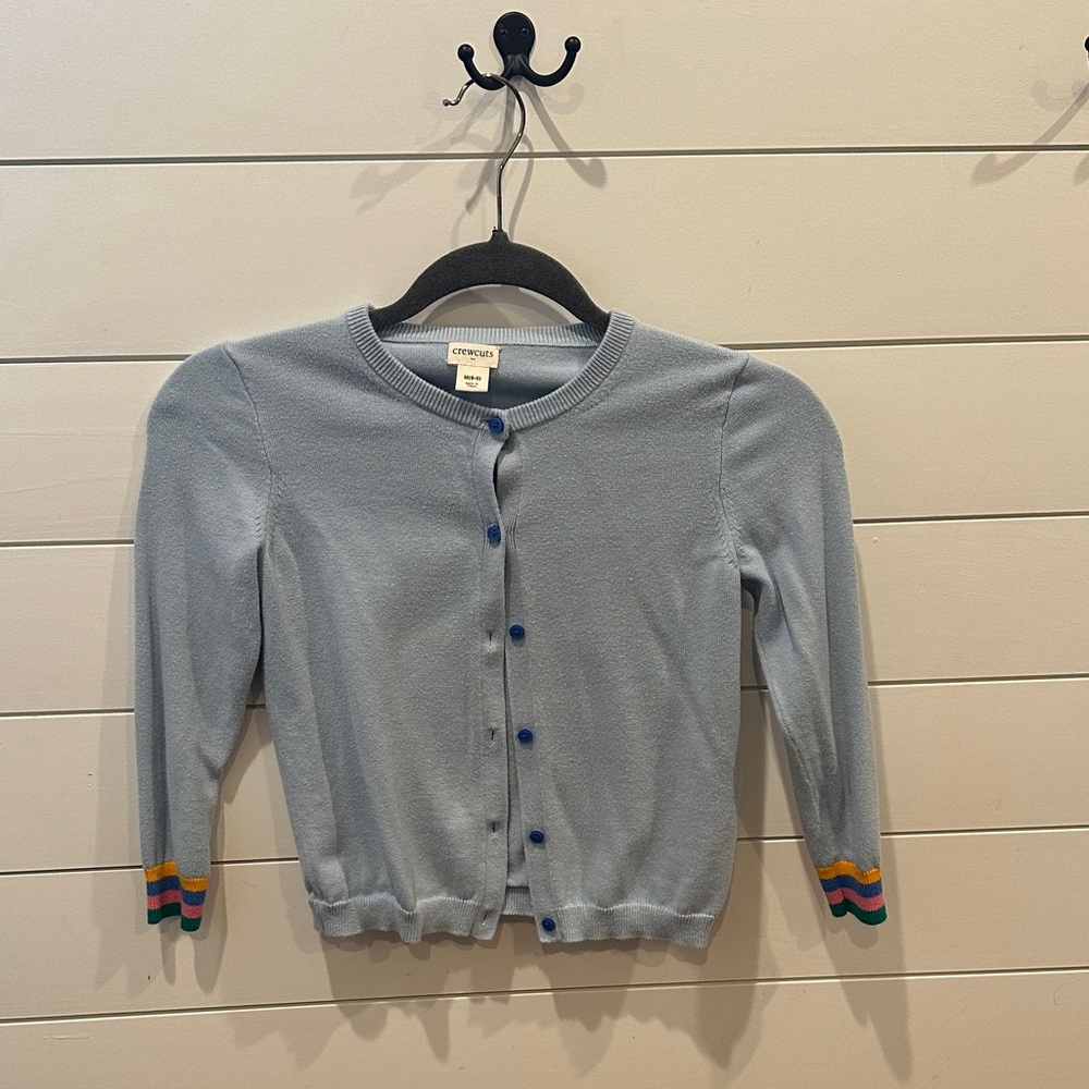 Crewcuts Blue Cardigan with Multicolor Stripes